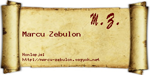 Marcu Zebulon névjegykártya